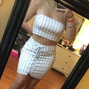 Lace up matching set
